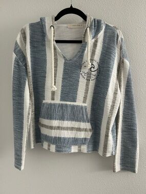Ocean Drive Myrtle Beach Striped V-Neck Hoodie